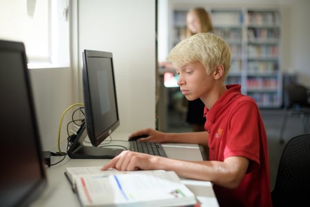 SFC student studying in the library